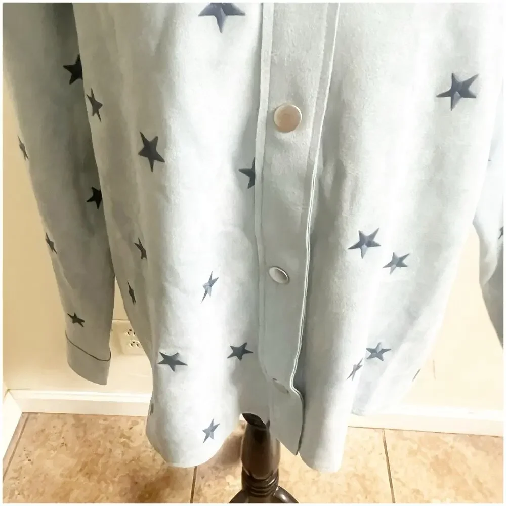 Dance & Marvel Suede Star Jacket Size Large NWT Blue Collared Western Rodeo
